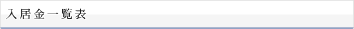 入居金一覧表